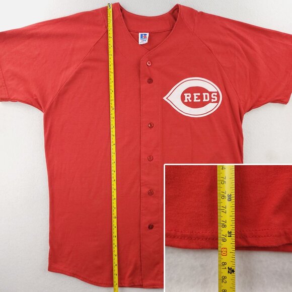 Cincinnati Reds Vintage Baseball Jersey Russell Athletic NuBlend USA Large - Picture 9 of 14